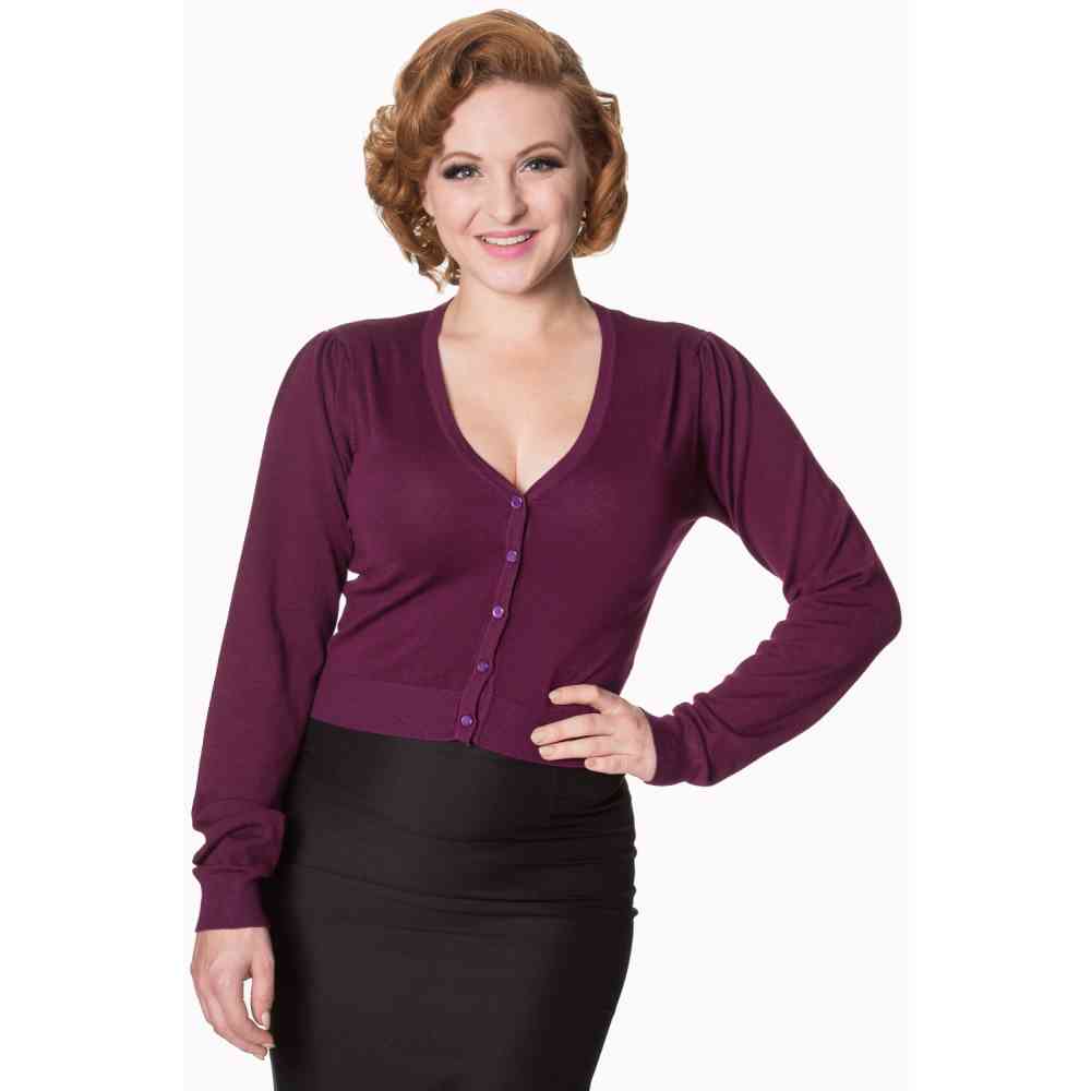 Dancing Days - LITTLE LUXURY CROPPED Cardigan - Paars